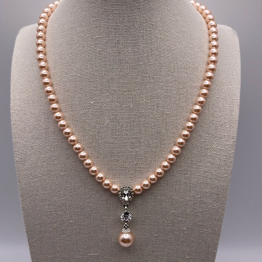 Charter Club Faux Pearl and Crystal Necklace
